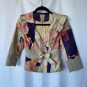 ELEVENSES 3/4 SLEEVE FLORAL, TWEED BLAZER